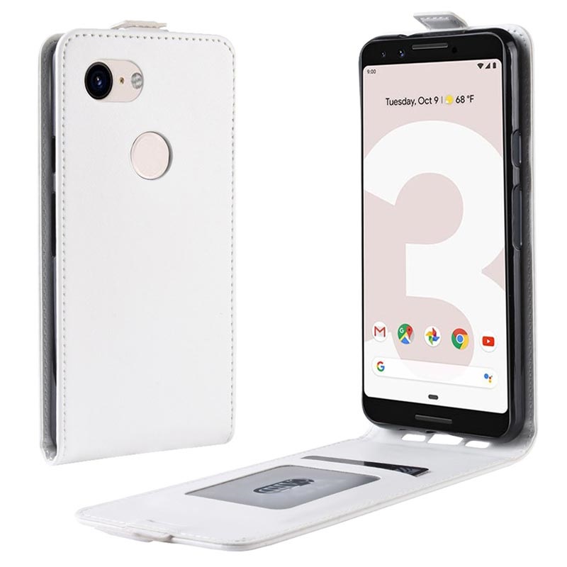 Google Pixel 3a Vertical Flip Case with Card Slot - White