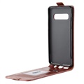 Samsung Galaxy S10 5G Vertical Flip Case with Card Holder - Brown
