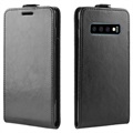 Samsung Galaxy S10 Vertical Flip Case with Card Slot - Black