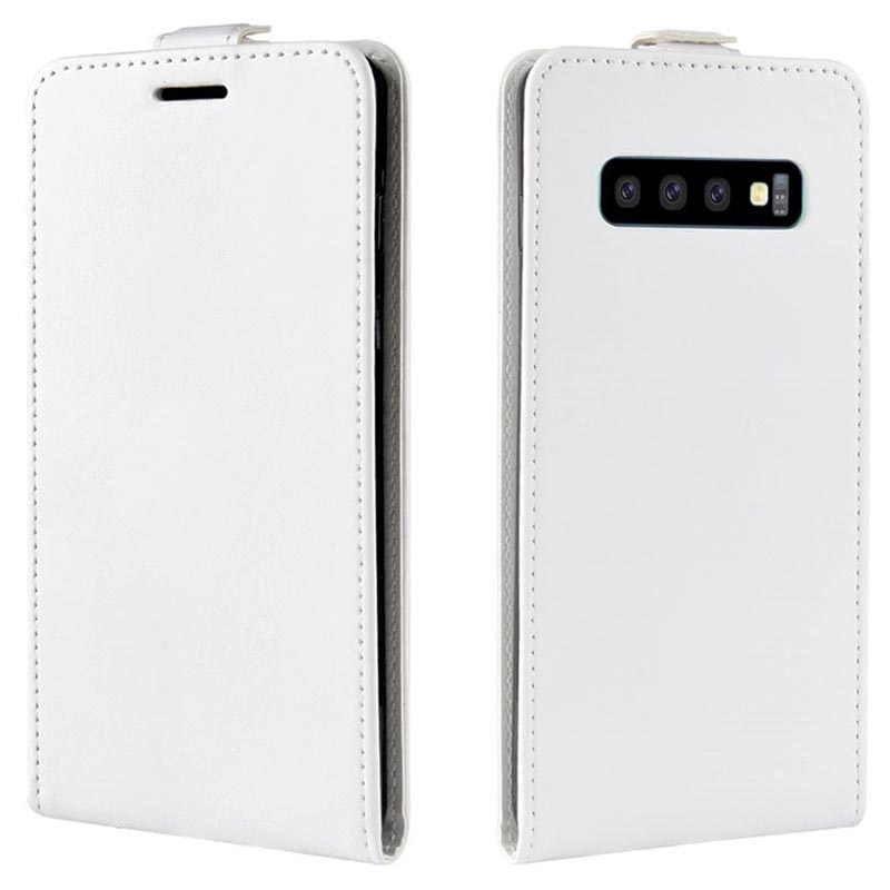 Samsung Galaxy S10 Vertical Flip Case with Card Slot White
