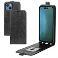 iPhone 14 Vertical Flip Case with Card Holder - Black