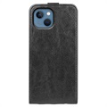 iPhone 14 Vertical Flip Case with Card Holder - Black