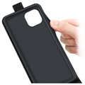 iPhone 14 Vertical Flip Case with Card Holder - Black