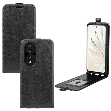 Honor 70 Vertical Flip Case with Card Slot - Black