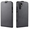 Huawei P30 Pro Vertical Flip Case with Card Slot - Black