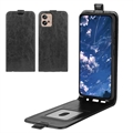 Nokia C21 Plus Vertical Flip Case with Card Slot - Black