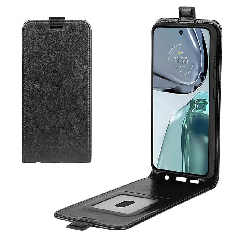 Motorola Moto G62 5G Vertical Flip Case with Card Slot Black