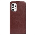 Samsung Galaxy A23 5G Vertical Flip Case with Card Slot - Brown