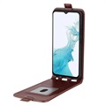 Samsung Galaxy A23 5G Vertical Flip Case with Card Slot - Brown
