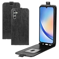 Samsung Galaxy A24 4G Vertical Flip Case with Card Slot - Black