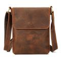 Vertical Leather Shoulder Bag / Crossbody Bag for Men - Coffee