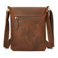Vertical Leather Shoulder Bag / Crossbody Bag for Men - Coffee