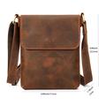 Vertical Leather Shoulder Bag / Crossbody Bag for Men - Coffee