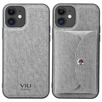 Vili T iPhone 12/12 Pro Case with Magnetic Wallet - Grey