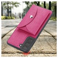 Vili T Series Samsung Galaxy S21 5G Case with Magnetic Wallet - Hot Pink