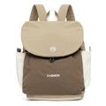 Vintage Color Block Large-Capacity Canvas Backpack - Light Brown / Khaki