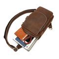 Vintage Leather Chest Bag / Crossbody Travel Bag - Coffee