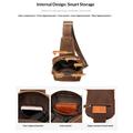 Vintage Leather Chest Bag / Crossbody Travel Bag - Coffee