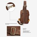 Vintage Leather Chest Bag / Crossbody Travel Bag - Coffee