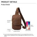 Vintage Leather Chest Bag / Crossbody Travel Bag - Coffee