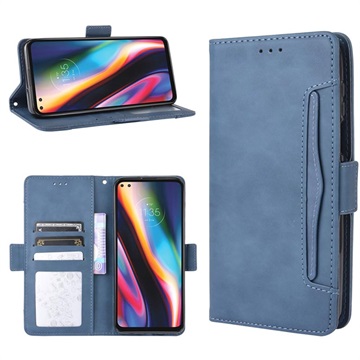 Vintage Series Motorola Moto G 5G Plus Wallet Case with Card Holder - Blue