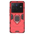 Vivo X80 Pro Hybrid Case with Ring Holder - Red