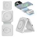 W-126 3-in-1 Foldable Wireless Charging Station - White