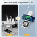 W-126 3-in-1 Foldable Wireless Charging Station - White