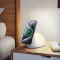 W11 Snail Design MagSafe Wireless Charger with Night Light - White