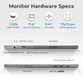 W156U2 15.6" Full HD Portable Monitor with Detachable Leather Cover - Black