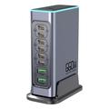 WLX-F8L 8-Port GaN Desktop Charging Station 660W - 6xUSB-C PD, 2xUSB-A QC3.0