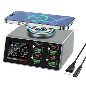 WLX-X9S 9-in-1 Desktop Charging Station - 140W, USB-C, USB-A & Wireless Charging