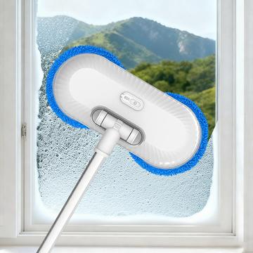 WV-291 Electric Dual-Head Window Cleaner with Extension Pole - White / Sapphire