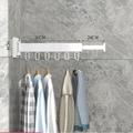 Wall-mounted Clothes Rack / Drying Rack in Aluminum - Foldable, 1 Section - White