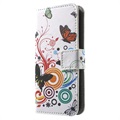 iPhone 5 / 5S / SE Wallet Case - Butterflies / Circles