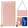 iPhone 13 Wallet Case with Makeup Mirror - Rose Gold