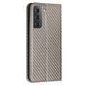 Samsung Galaxy S22 5G Wallet Case - Carbon Fiber - Black