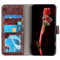 iPhone 12 mini Wallet Case with Magnetic Closure - Brown