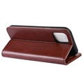 iPhone 11 Pro Max Wallet Case with Magnetic Closure - Brown