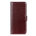 iPhone 15 Pro Wallet Case with Magnetic Closure - Brown