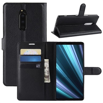 Sony Xperia 1 Wallet Case with Stand Feature - Black