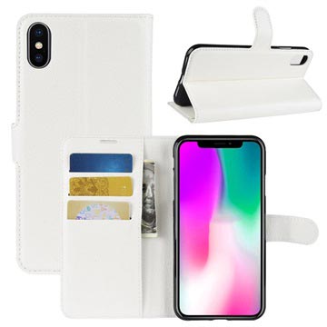 iPhone XR Wallet Case with Magnetic Closure - White