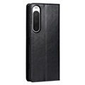 Sony Xperia 10 IV Wallet Leather Case with Kickstand - Black