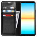 Sony Xperia 10 IV Wallet Leather Case with Kickstand - Black