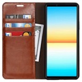 Sony Xperia 10 IV Wallet Leather Case with Kickstand - Brown