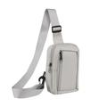 Water-Resistant Nylon Chest and Shoulder Phone Bag – Fits 6.5" - 7.2" Phones - Beige