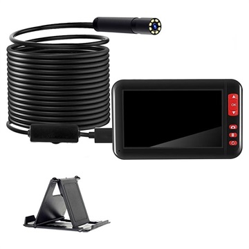 Waterproof HD Endoscope Camera with LCD Display & Holder - 2m