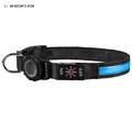 Waterproof LED Dog Collar with Apple AirTag 1/2 Holder - Large 38-60cm