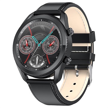 Waterproof Smart Watch with ECG & Heart Rate L16 - Leather - Black