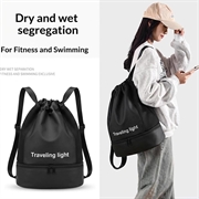 Waterproof Swim Backpack with Dry-Wet Separation for Beach - Black